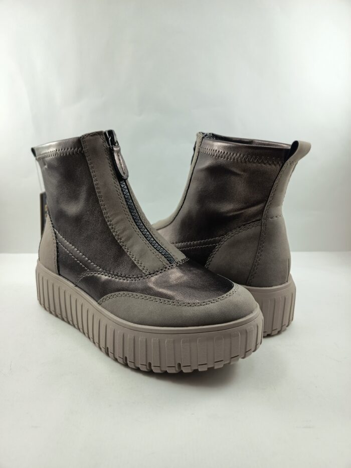 Bota de piel gris con cierre de cremallera, Jana mod. 25468 - Imagen 2