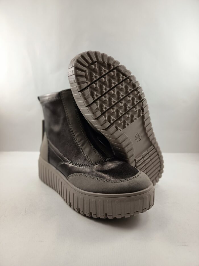 Bota de piel gris con cierre de cremallera, Jana mod. 25468 - Imagen 3