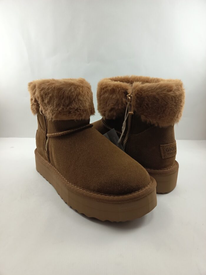 Bota de ante cuero tipo australiana con cierre de cremallera, Gioseppo mod. 73881 - Imagen 3