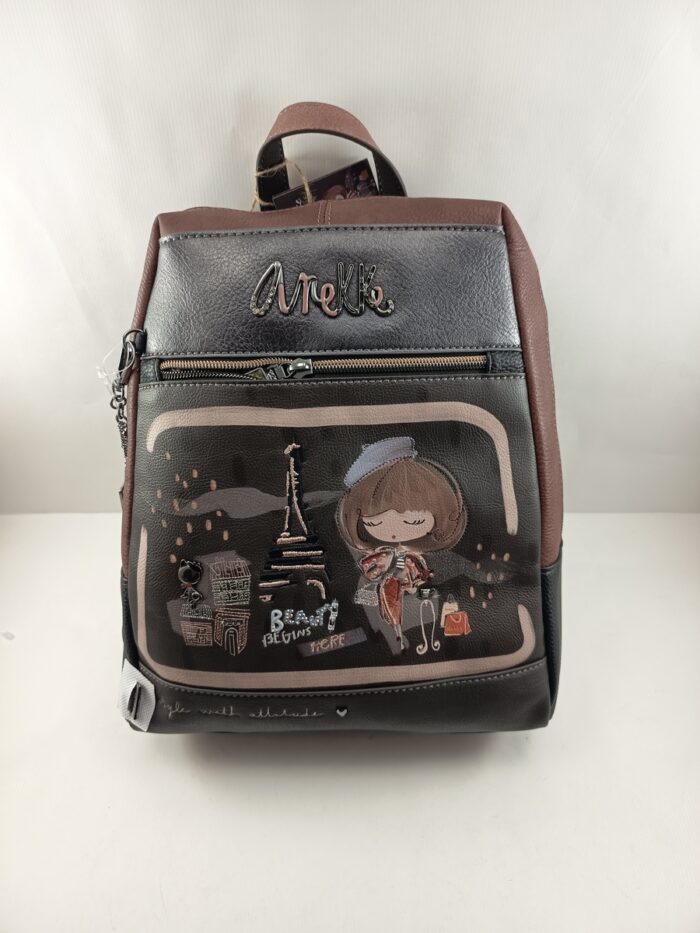 Mochila sintetica multicolor con cierre de cremallera, Azzar complementos mod. 805018