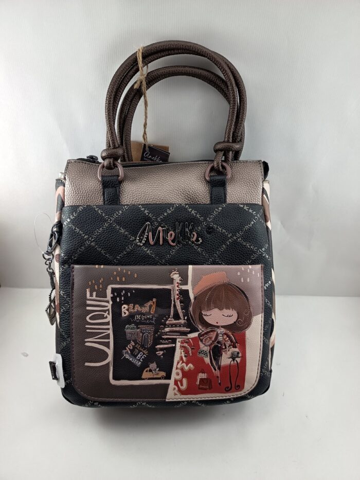 Mochila sintetica multicolor con cierre de cremallera, Azzar complementos mod. 805288