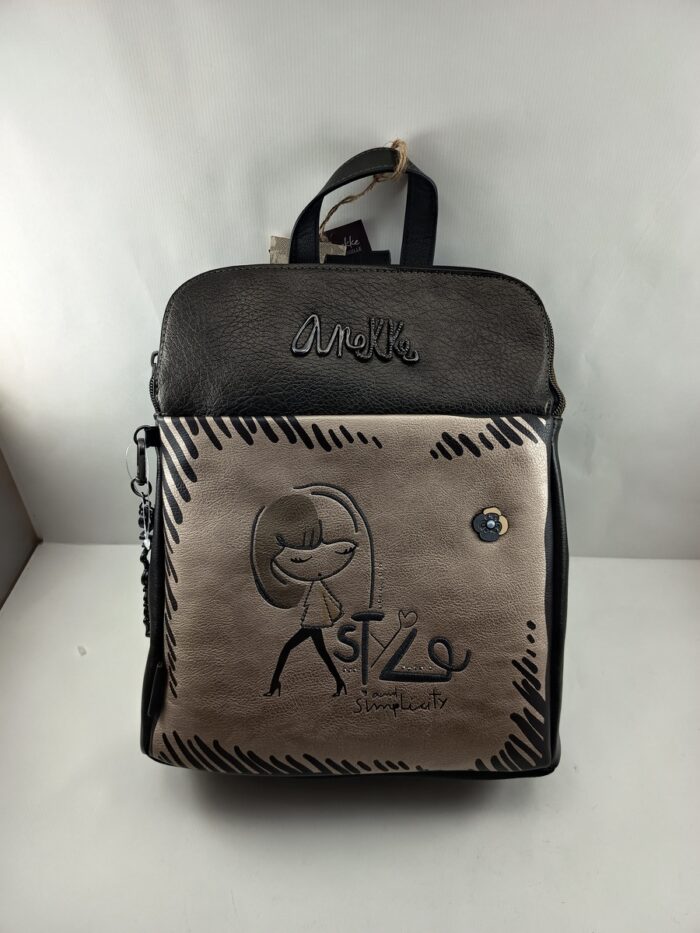 Mochila sintetica multicolor con cierre de cremallera, Azzar complementos mod. 865073
