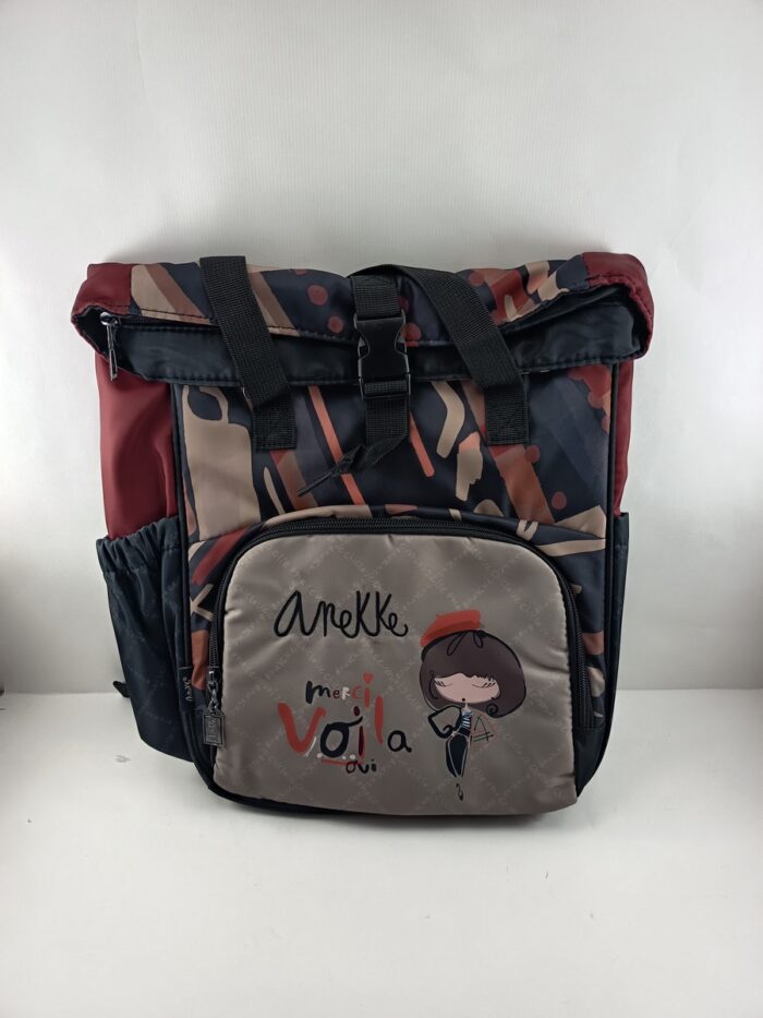 Mochila textil multicolor con cierre de cremallera, Azzar complementos mod. 585021