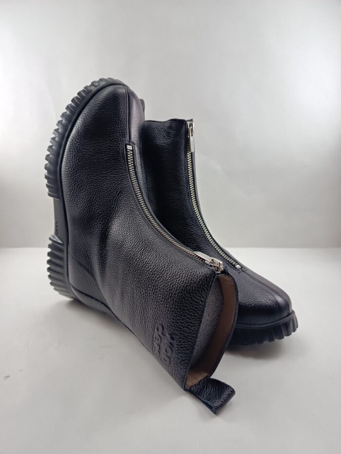Bota de piel negra con cierre de cremallera, Wonders mod. A-4403 - Imagen 4