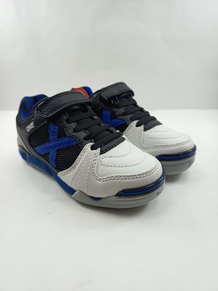 Semi-sport sintetico azul con cierre de velcro, Munich mod. 1431174/1431074