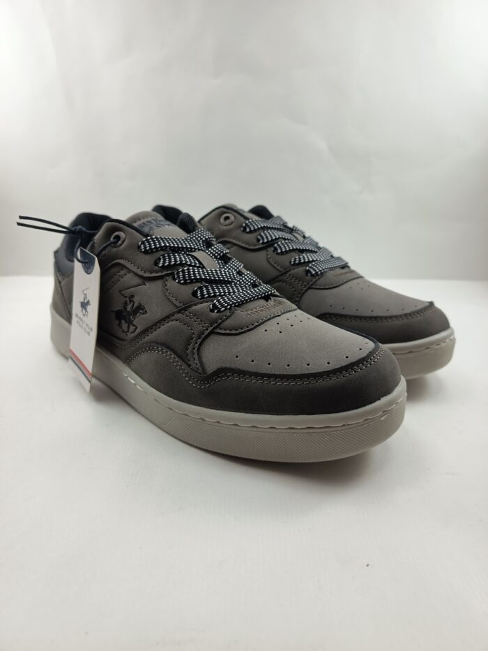 Semi-sport sintetico gris con cierre de cordon, Polo club mod. Alix mix