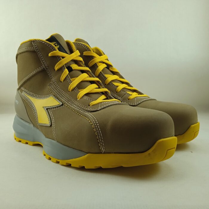Bota de seguridad en piel gris con cierre de cordon, Diadora mod. Glove mds mid s3 - Imagen 2
