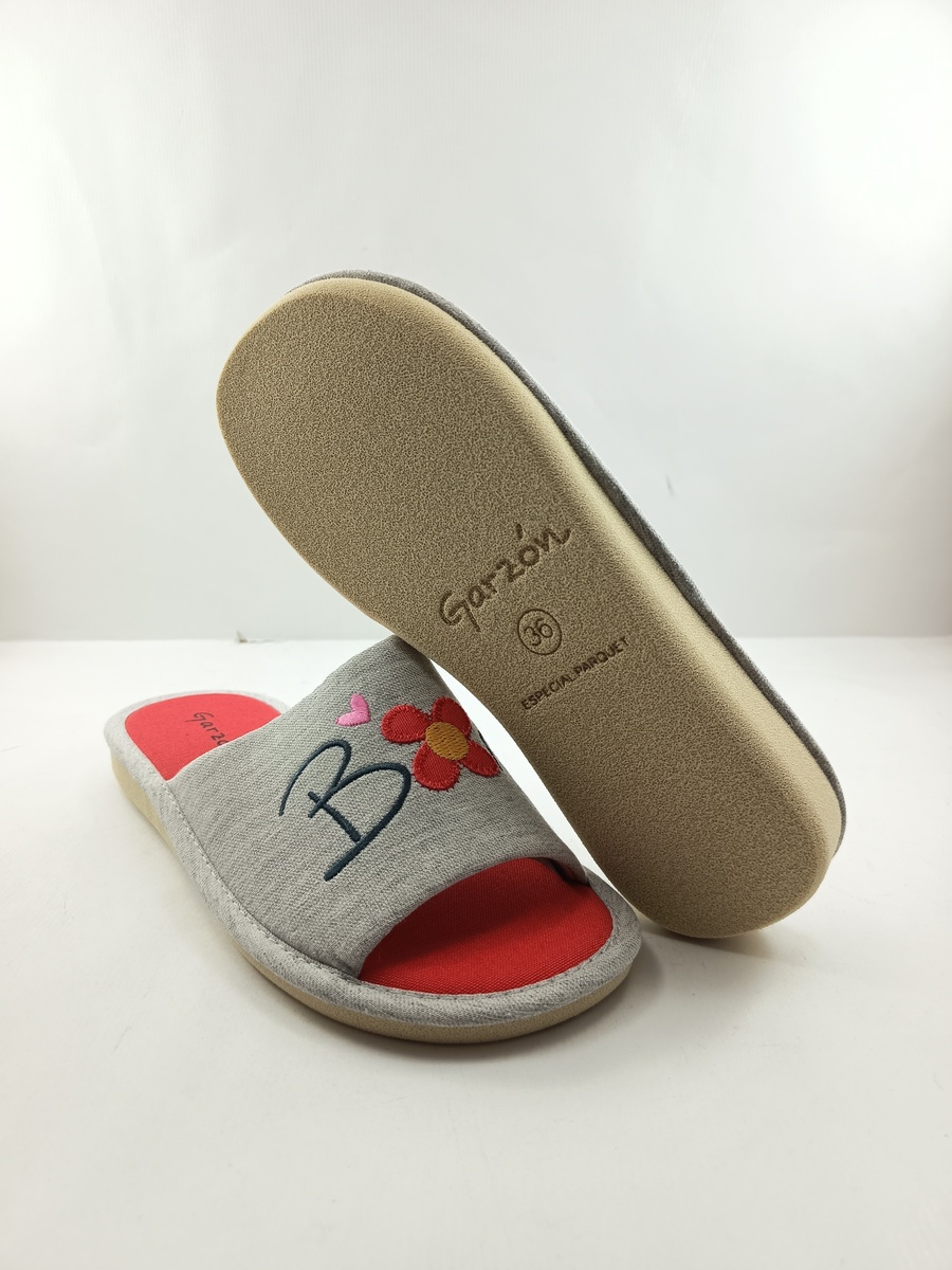 Alpargata de casa tipo chancla sintetica gris sin cierres, Garzón mod. P416.119 - Imagen 3