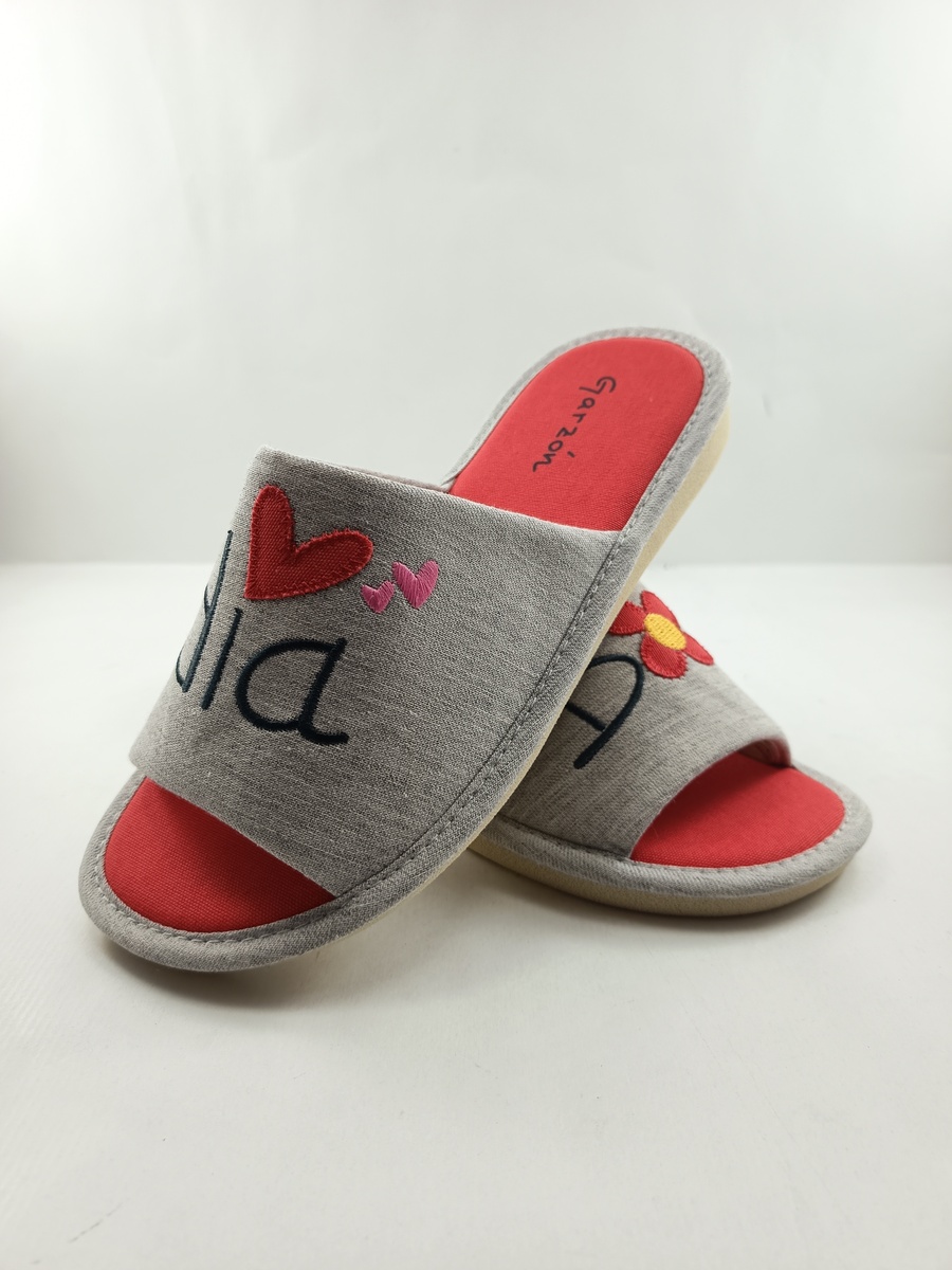 Alpargata de casa tipo chancla sintetica gris sin cierres, Garzón mod. P416.119 - Imagen 4