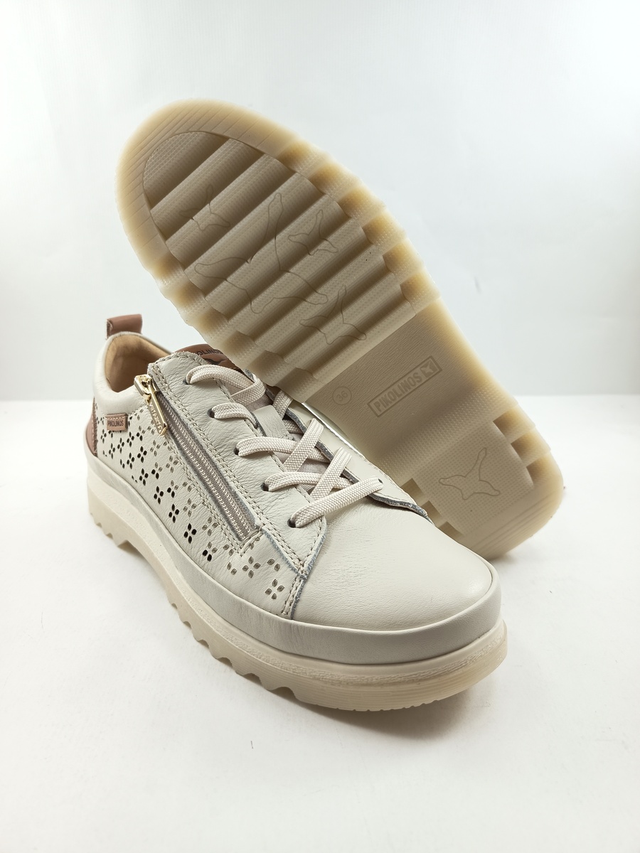 Zapato sport de piel nata con cierre de cordon y cremallera, Pikolinos mod. 6841C1 - Imagen 3