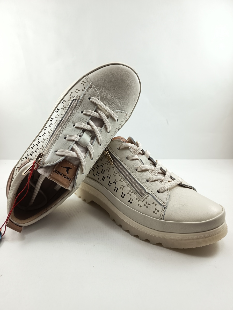 Zapato sport de piel nata con cierre de cordon y cremallera, Pikolinos mod. 6841C1 - Imagen 4