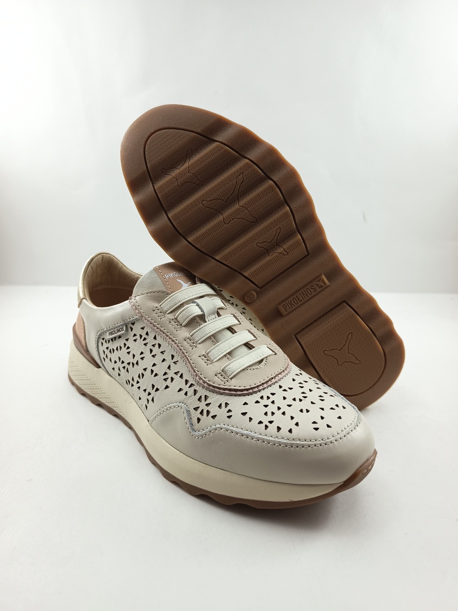 Semi-sport de piel blanco con cierre de cordon elastico, Pikolinos mod. 6629C1 - Imagen 3