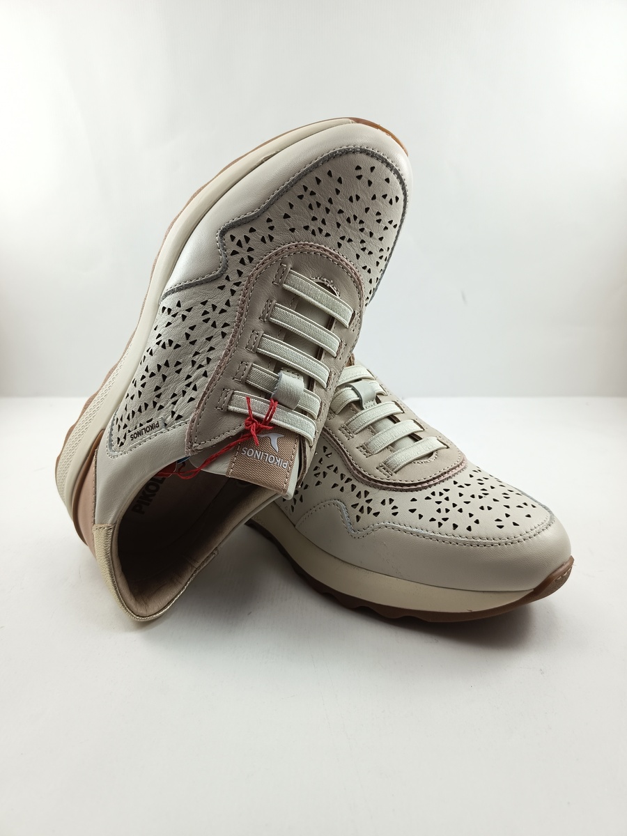 Semi-sport de piel blanco con cierre de cordon elastico, Pikolinos mod. 6629C1 - Imagen 4