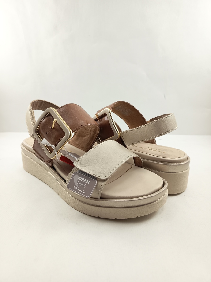 Sandalia de serraje multicolor con cierre de velcros, Tamaris confort mod. 88706 - Imagen 3