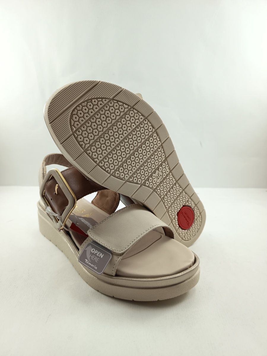 Sandalia de serraje multicolor con cierre de velcros, Tamaris confort mod. 88706 - Imagen 4