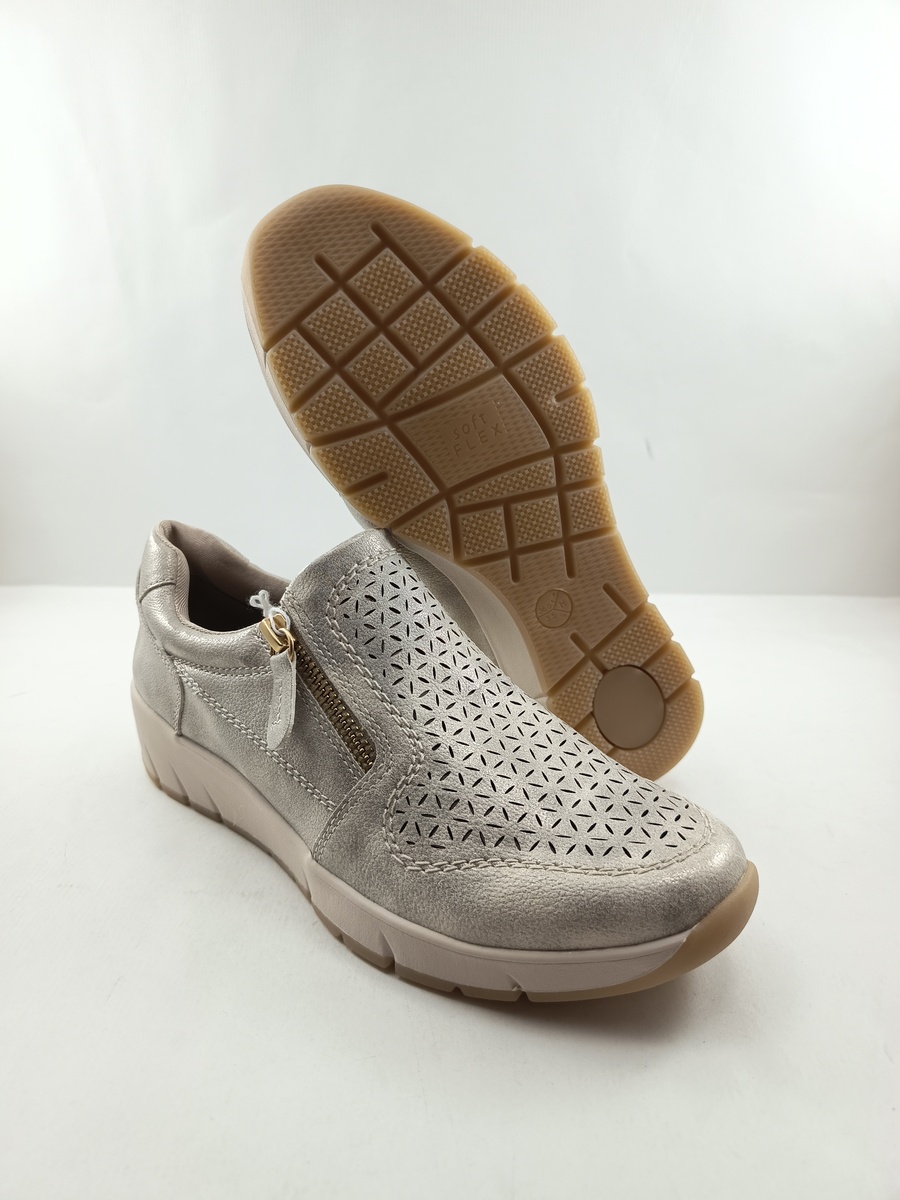 Semi-sport de piel multicolor con cierre de cremallera, Jana mod. 24765 - Imagen 3