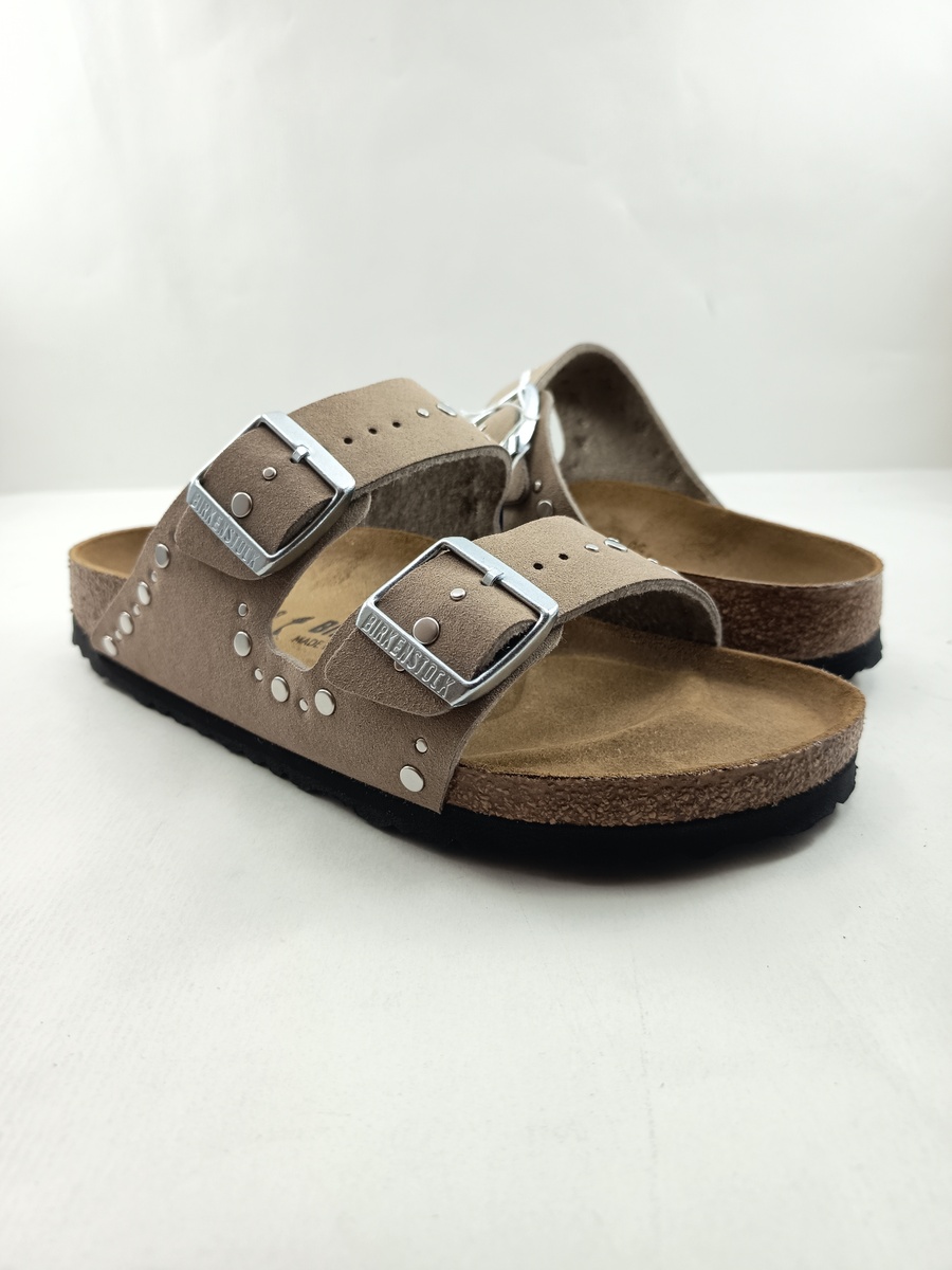 Sandalia tipo chancla de piel camel con cierre de doble hebilla, Birkenstock mod. 1031708 - Imagen 3
